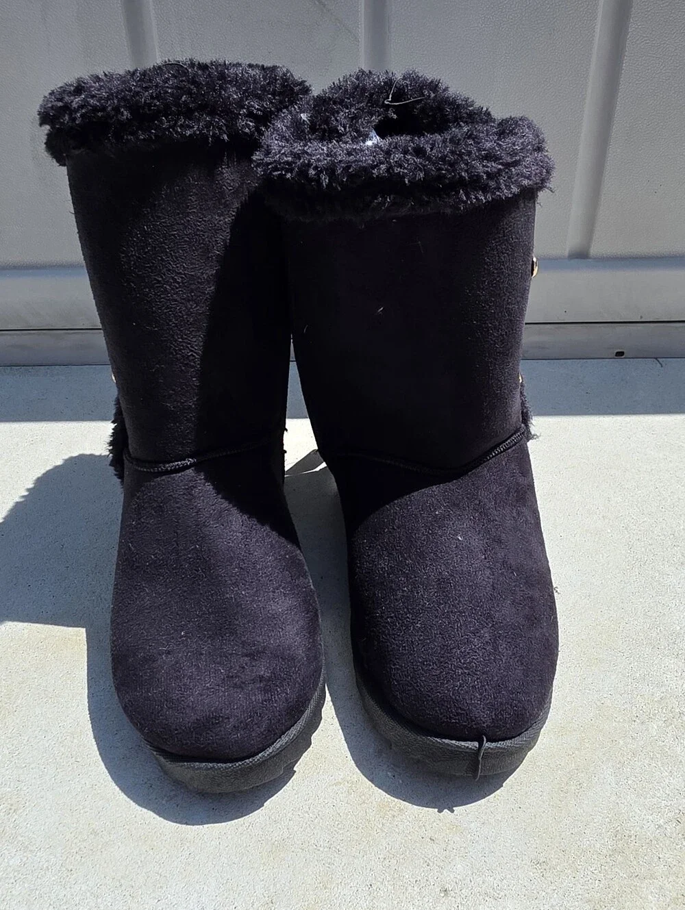 Mudd Black Faux Fur Lined Boots Sz 10 NWT Y2k